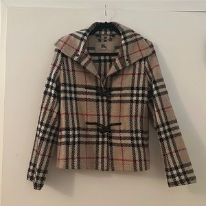 Burberry Tan and Black Plaid Jacket